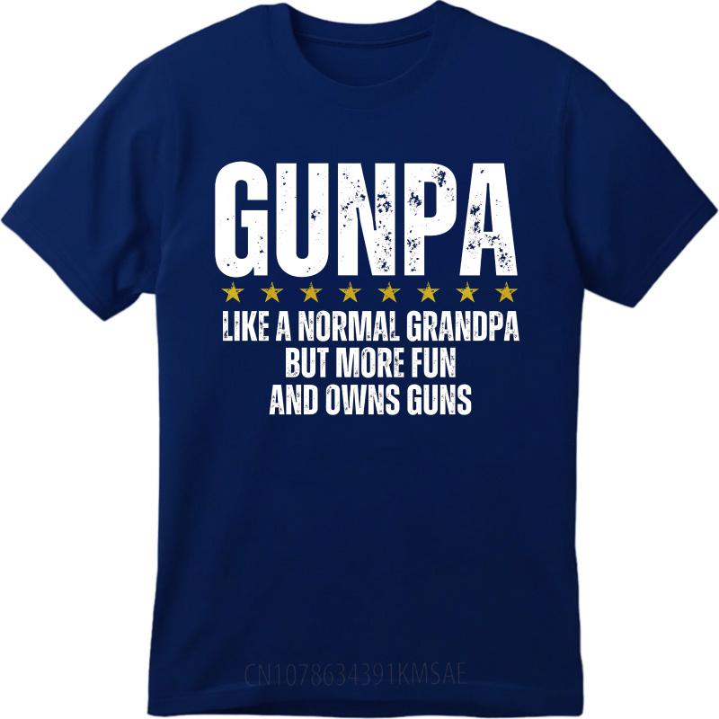 

Brand Summer Men T Shirt Gunpa Like A Normal Grandpa But More Fun And Owns Guns Short Sleeve Printed Oneck Tee Shirt as the picture5732 темно-синього кольору