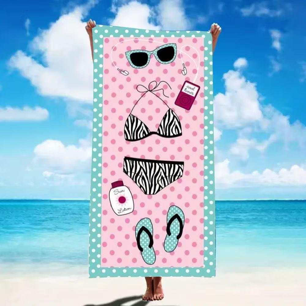 Ultra-Fine Quick-Drying Seaside Print Beach Towel