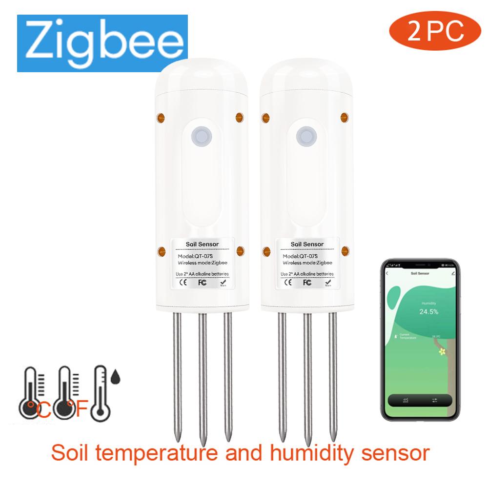 1/2/3 PCS Smart Soil Sensor Zigbee Soil Temperature and Humidity Detector Wireless Soil Analyzer Planting Garden Moisture Meter