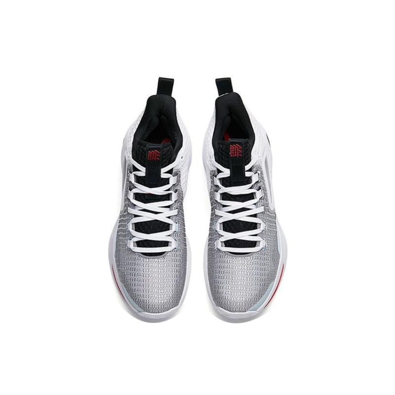 Anta Alien 3 Nitrogen Technology Cushioning Anti-Slip And Wear-Resistant Mid-Top Basketball Shoes White Black Sneakers 112211601-1