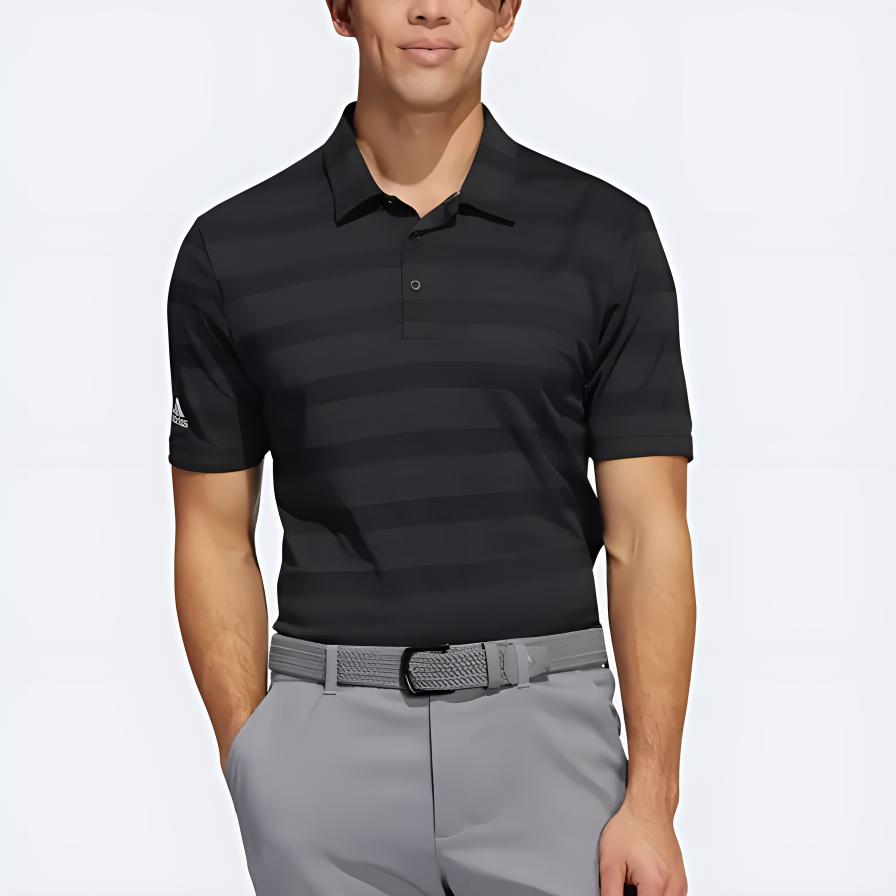 Adidas Striped Casual Sports Short Sleeve Polo Shirt Men Tops Black H56794