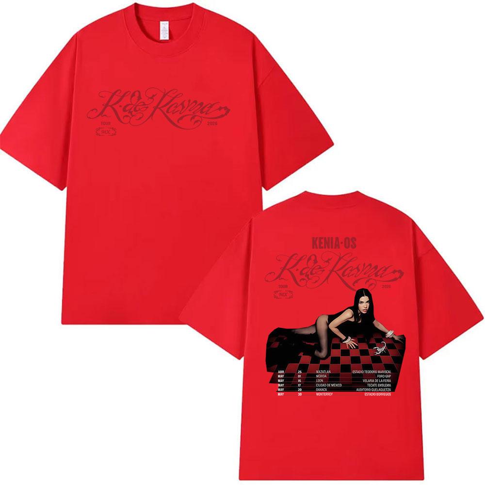 

Singer Kenia Os K De Karma Tour 2026 Graphic T Shirt Unisex Women Clothing Fashion Short Sleeve Tshirt Vintage 100 Cotton Tshirts S
