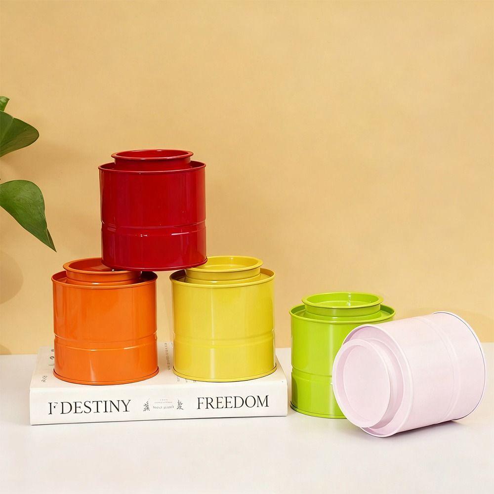 With Lid Tea Jar Airtight Container Biscuit Tin Box Canister Tea Tin  Coffee Bean Storage