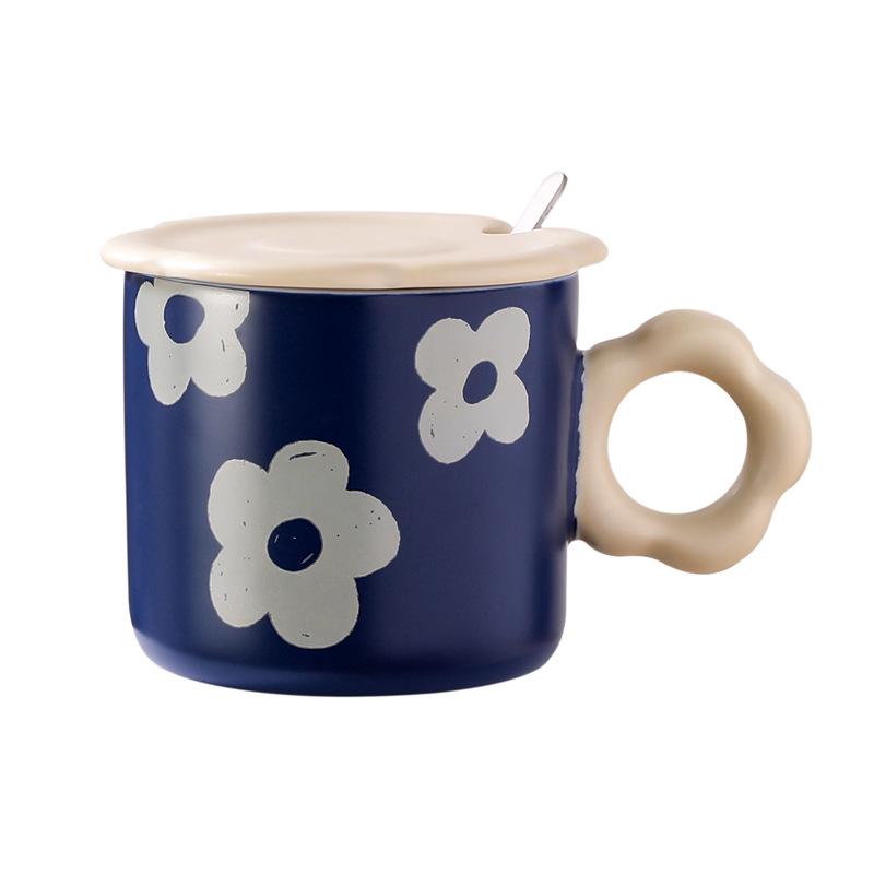 

Underglaze Ribbon Lid Ceramic Mug Coffee Cup Women s Good looking Office Drinking Water Cup Women s Water Cup 330ml