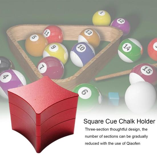 Magnetic Pool Cue Chalk Holder 3 Sections Aluminum Alloy Portable Square Snooker Chalk