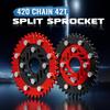 Corrente CHANGCHENG 420 Pinhão Dividido 42D Alumínio 7075 Universal para Mini Bikes e Go-Karts Coleman CT200U CT200U-EX BT200X 212cc 196cc 6.5hp 5.5hp