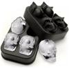 Totenkopf Eisballform Silikon 3D Flexible Eiswürfelbehälter BPA-frei Eiswürfelformen für Gefrierschrank Horror Totenkopf Kopf Cocktail Eisballbereiter