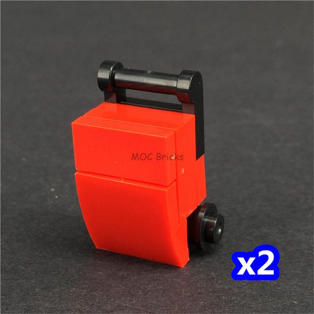 MOC Bricks Utensil Travelling Bag Luggage Handbag For 4cm Figure Mini Dolls Building Blocks Accessories Kids Toys Girl Gift