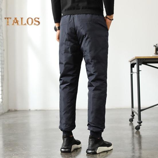 Zimní pánské vycpané kalhoty Silný elastický pas Větruodolné Teplé péřové kalhoty Nadměrná velikost Vodotěsné Pánské kalhoty pro muže středního věku Otce pro venkovní každodenní nošení