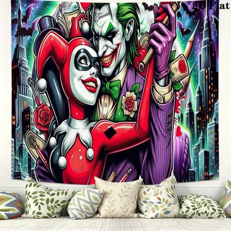 Clown joker Wall Tapestry Aesthetic Wall Hanging Printed Fabric Blanket Decorative Tapestries for Bedroom Living Room Home Decor
