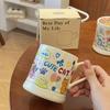 French Girl Heart Water Cup Girls Office Ceramic Couple High Value High Sense Coffee Cup
