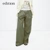 Edition Women's Pleated Wide-Leg Cotton Cargo Pants