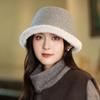 Japanese Velvet Thickened Fisherman Hat for Women In Autumn and Winter Casual Versatile Plush Hat Showing Face Small Windproof and Warm Basin Hat