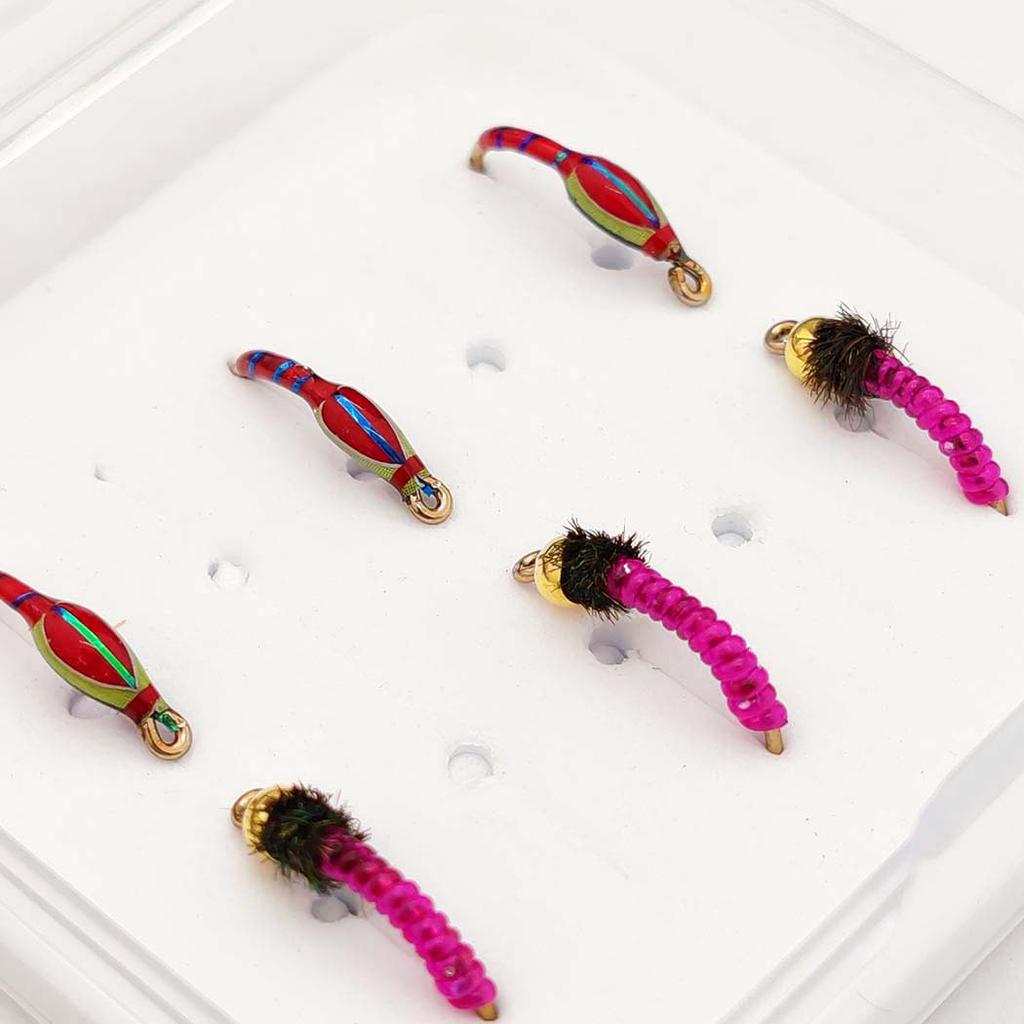 Fly Fishing Flies Bait 6/10Pcs/Set Dry Flies Brass Head Midges Bait&Caddis Midges Bait, for Trout Salmon Pike Fishing Fly Artificial Insect Lures