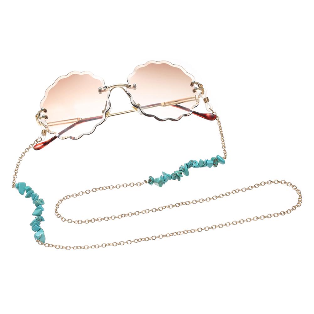 Fashion Turquoise Chain Gold Neck Wear Anti-loss Cord Holder Sunglasses Accessories