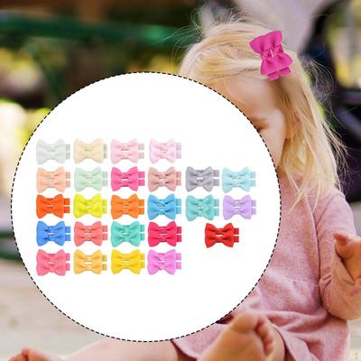 50Pcs Girl Fully Lined Bows Hairclips Mini Hair Pins for Kids Wedding Teens