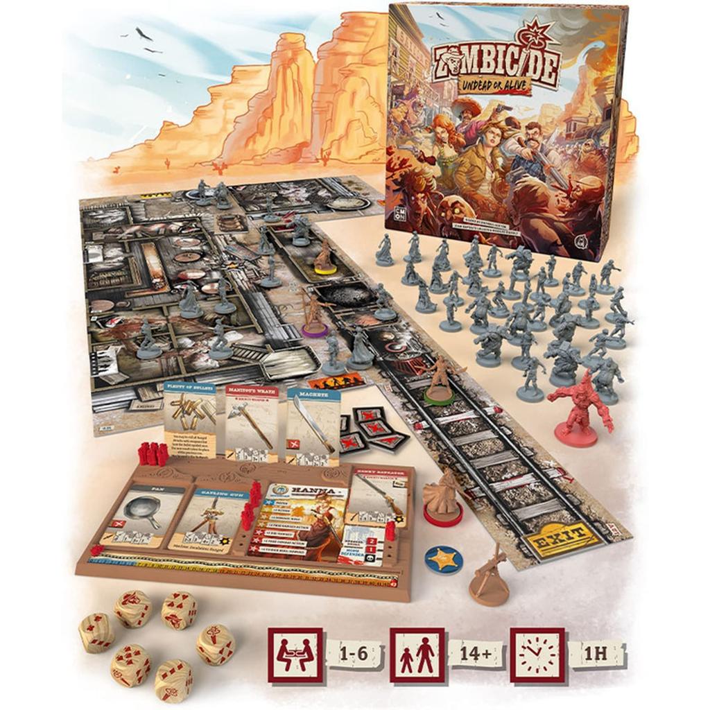 Undead or Alive Strategiespiel für Jugendliche und Erwachsene Zombie Brettspiel Alter Spieler Durchschnittliche Spielzeit 1 Stunde Produziert von CMON Zombicide Koop 14+