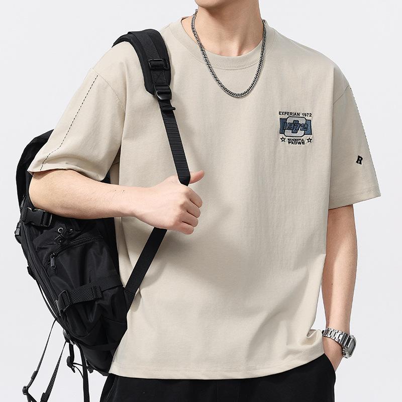 Updated Summer Mens Round Neck Short T-shirt Short Sleeve Thin Leisure Youth Half-sleeved Blouse