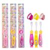 Vibrate Children's Character LED Timer Unicorn Toothbrush 3 Species X 4p + Toothbrush Mochover 3 Species X 4p Set, 1 Set