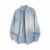 Minimalist Solid Color Men's Jakas Long-sleeved Shirt 2026 Autumn Denim Lapel Loose Men's Jacket Coat Men's Breathable Work Casual Jacket
