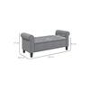 Gepolsterte Bank - HOMCOM - 126x48,5x47 cm - Grau - Max. Belastung. 120 kg - Versteckter Stauraum