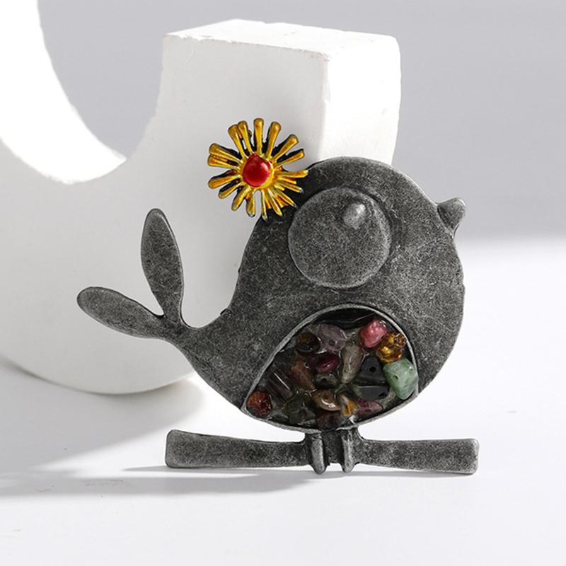 Cute Industrial Sense Bird Brooches Chic Lapel Pins For Women Girls Exquisite Vintage Animal Brooch Versatile Corsage Gifts