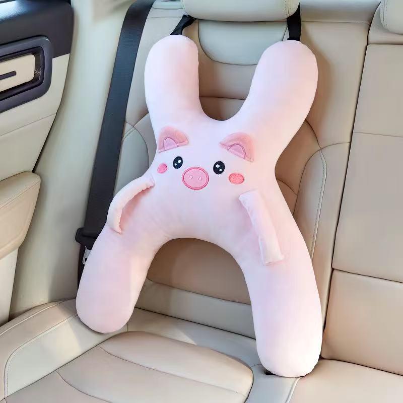 Children's Car Seat Headrest: Cute Cartoon Anti-Neck Support Pillow for Sleeping