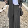 Korean Style 2025 Loose Casual Padded Shoulder Suit Jacket - Multiple Colors