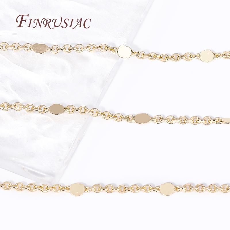 18K Gold Plated Brass with Round Shape Special Necklace Bracelets Chains High Quality Spool Chains DIY Jewelry Making Supplies