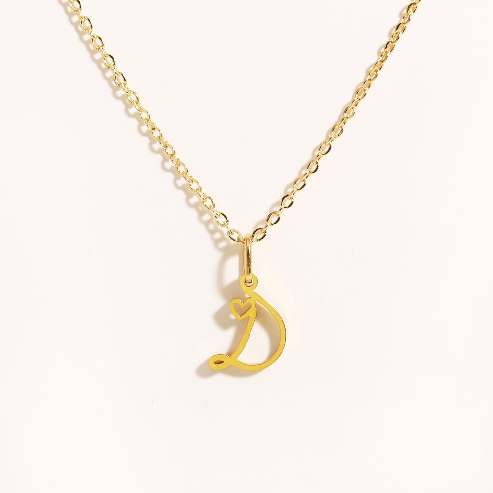 Charms Heart Initial Necklaces for Women,Gold Plated Letter Pendant Necklace, 26 Capital A-Z Stainless Steel Jewelry