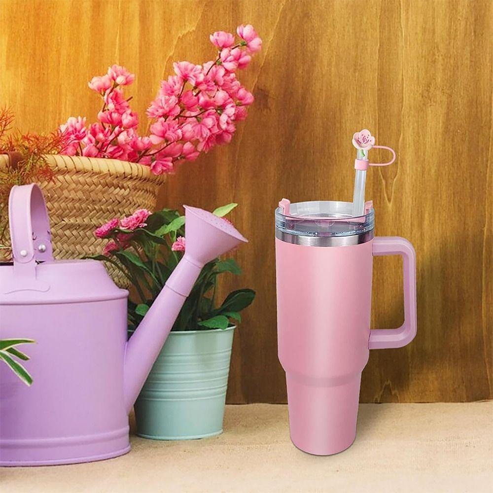 Dust-Proof Straw Topper Flower Straw Tips Lids Portable Straw Tips Covers for Stanley 10mm Straw