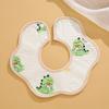 Class A Newborn Baby Saliva Towel Crepe Waterproof Petal Bib Autumn Winter Children Eating Cartoon Cotton Bib