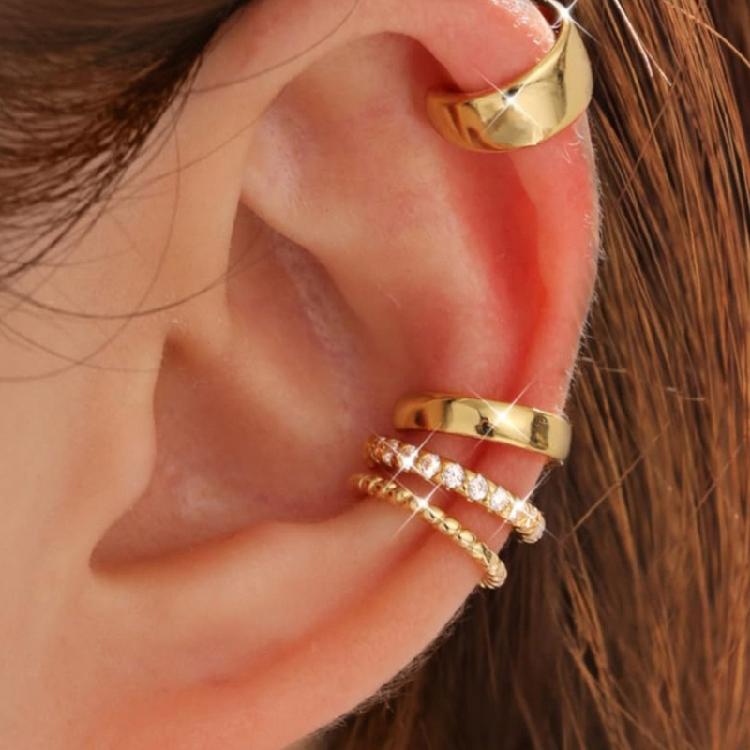 

Gold Plated Clip On Ear Cuff Adjustable Cartilage Earrings Handmade Ear Accessories For Sensitive Ears