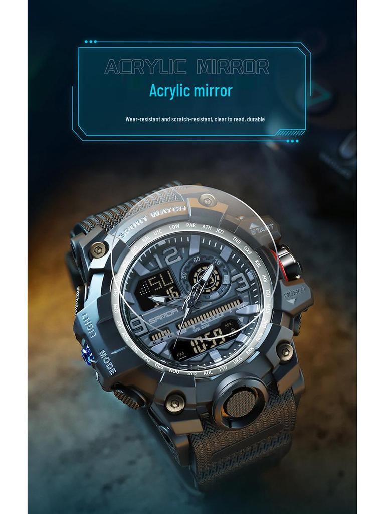 Sanda Koreański Trend Wielofunkcyjny Luminous Wodoodporny Zegarek dla Nastolatków i Dorosłych