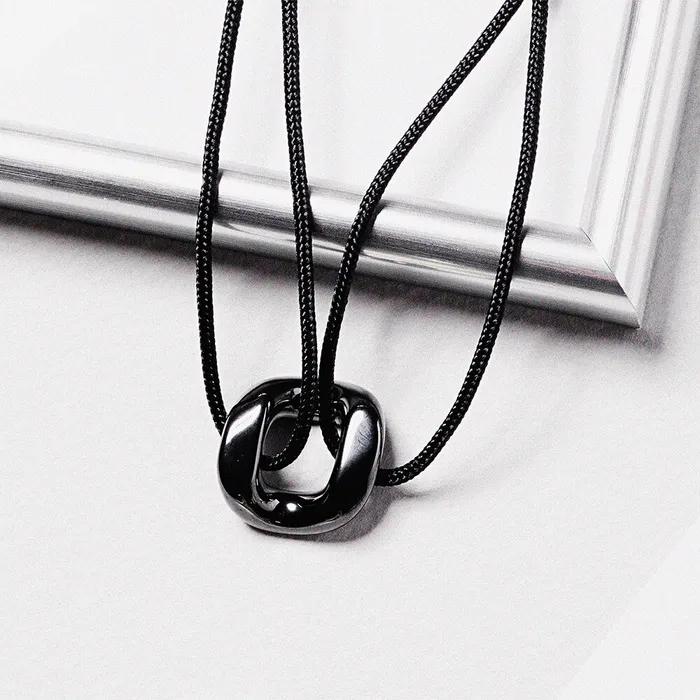 Black Chain Pendant Knot Bracelet (C2503AC1314_BK)
