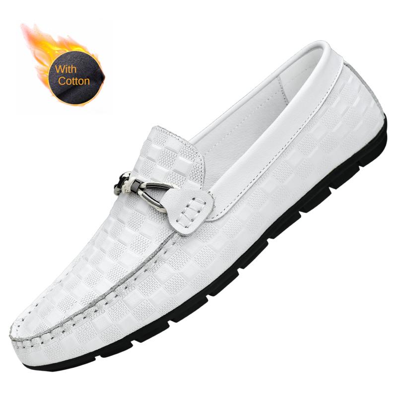 

Модные высококачественные брендовые мужские туфли из натуральной кожи, повседневные туфли, мокасины на мягкой подошве, модные туфли на плоской подошве, мужская рабочая обувь, зимняя плюшевая обувь 46