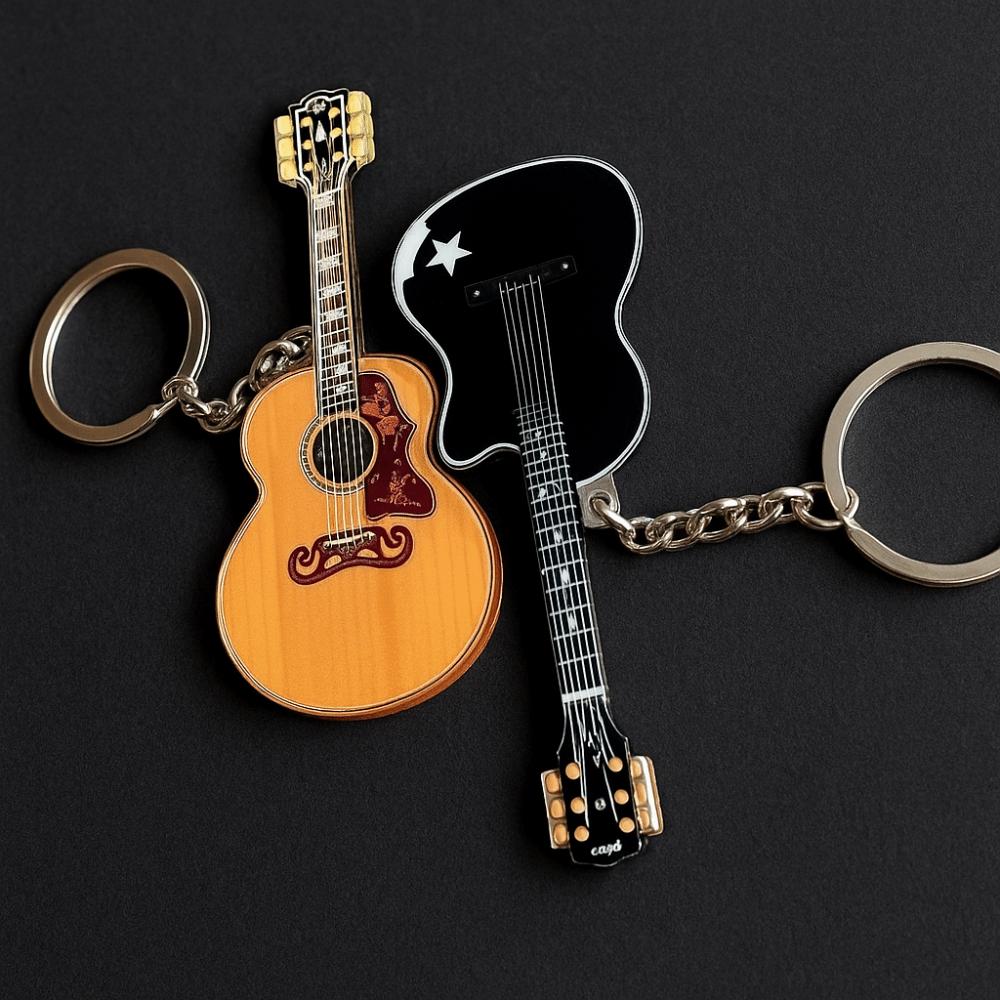 Lightweight Hand-Painted Guitar Keychain Handmade Acrylic Guitar Pendant  Keyrings