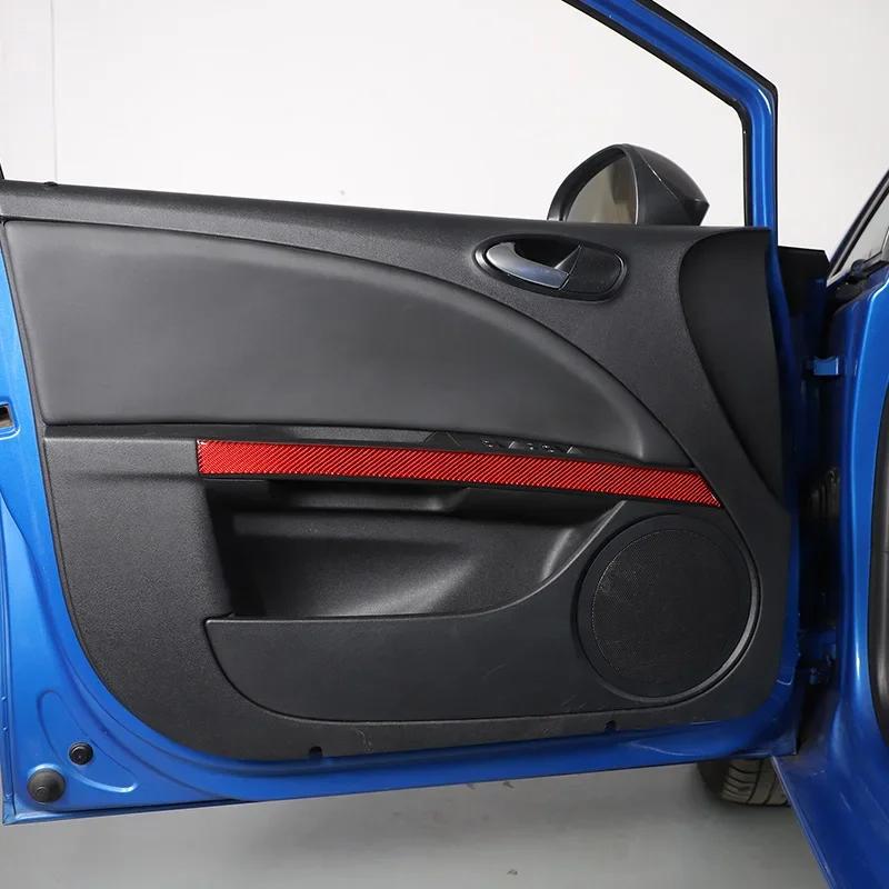 For SEAT Leon Mk2 1P 2008-2012 Soft Carbon Fiber Car Inner Door Armrest Decorative Strips Trim Stickers Car Accessories