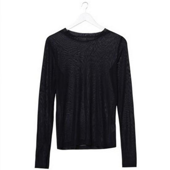 Hyuna Style Women's Mesh Long Sleeve Sun Protection Shirt, 2023 Summer Ice Silk Base Layer T-Shirt