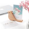 Solid Wood Bird Ornament Desk Calendar Holder Black Walnut Wooden Desktop Creative Exhibition Base Note Folder