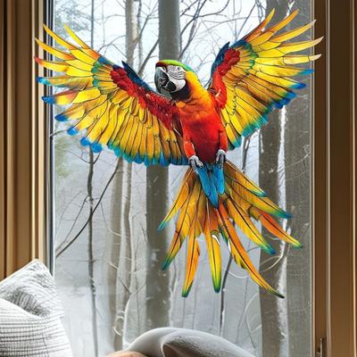 Window Hanging Birds Decoration Acrylic Kingfisher Eagle Suncatcher Stained Glass Window Panel Ornament