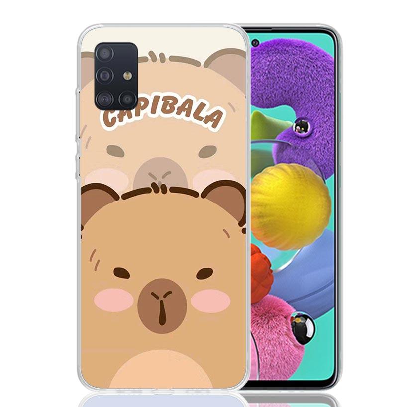Funny Capybara Cartoon Animal Phone Case for Samsung Galaxy A52 A51 A50S A12 A22 A32 A72 A10S A30S A31 A71 Note 20 Ultra 10 Plus