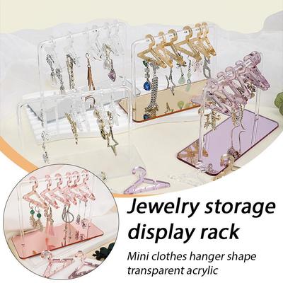 Mini Hangers Shaped Jewelry Holder Hanging Earrings Display Rack With 8 Hangers Aesthetic Jewelry Organizer Stand Present Gift