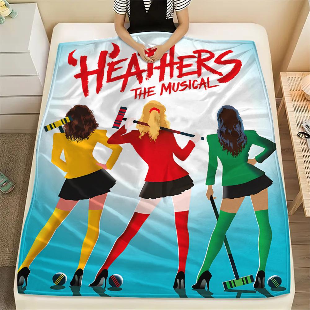 1PC Heathers Print Flannel Blanket, High quality All Seasons, Home Decor, Warmth and Comfort, Perfect for Christmas Gifts