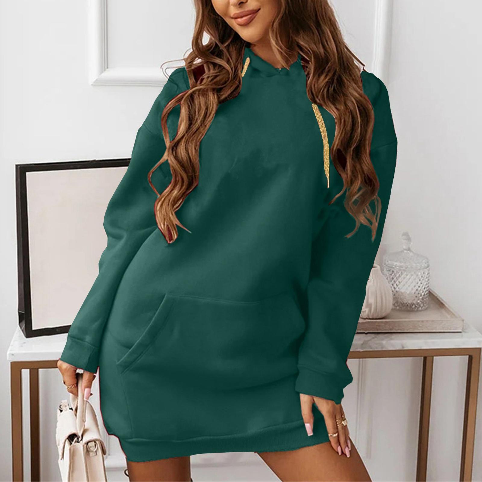 

Женское однотонное модное повседневное спортивное худи с длинным рукавом M