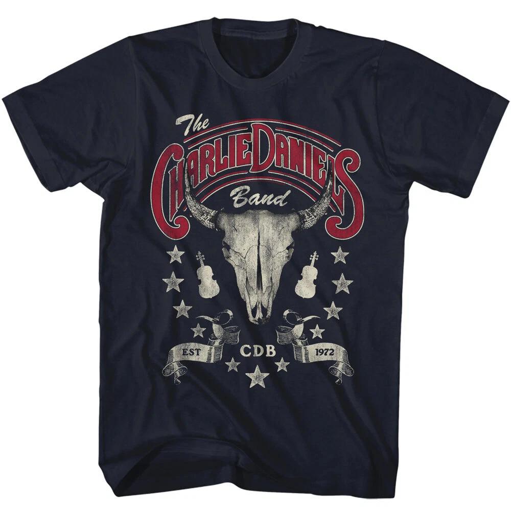 The Charlie Daniels Band Bull Skull EST 1972 CDB Men s T Shirt Rock Tour Merch S