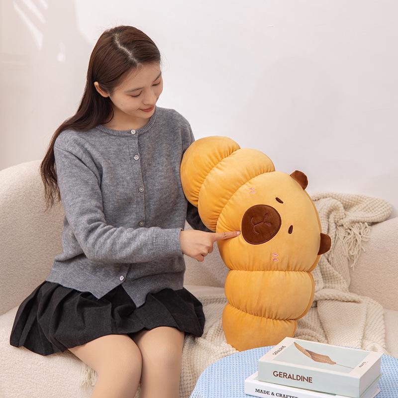 Croissant Doll Girl Soothing Doll Creative Cute Sliced Bread Doll Plush Capybara
