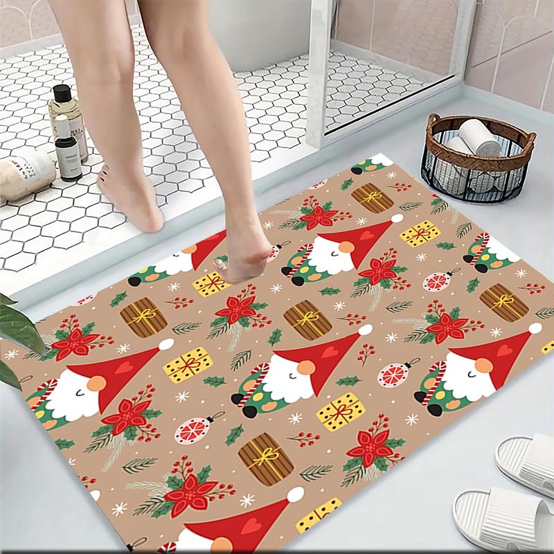 1Pc Christmas Gnome Celebration Carpet Rug Soft Washable Antislip Home Living Room Sofa Mats Personalized Christmas Rug