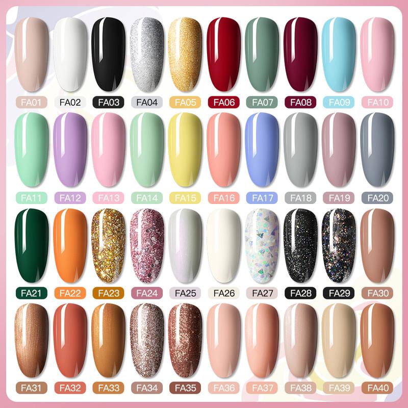 ROSALIND 150 Colors Mini Nail Gel Polish Soak Off UV Gel Nail Polish Long Lasting Base Top Gel Polish Temperature Cat Eye Glitter Nail Gel Glue