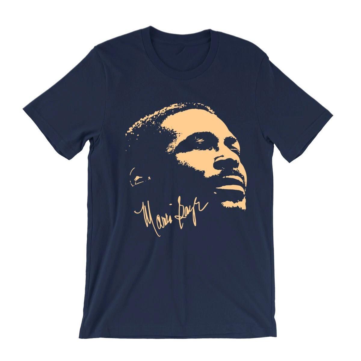 Marvin Gaye T-Shirt - Motown 70s Soul Singer - What s Going On Navy MI364 S разноцветный